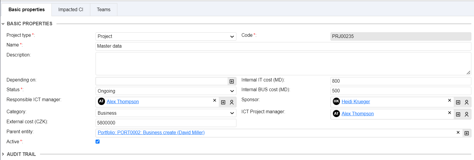 Basic project properties